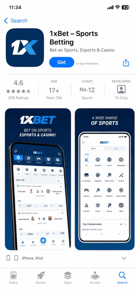 1xBet App Store