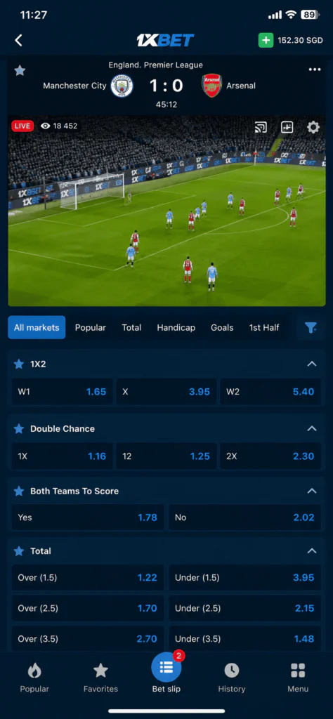 1xBet App Live Streaming